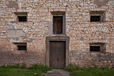 Brick wall of old building
