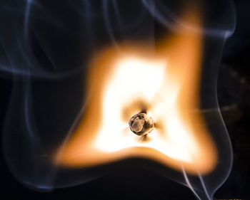 Close-up of fire against black background