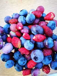 Close-up of strawberries on table