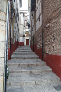 View of stairs along buildings