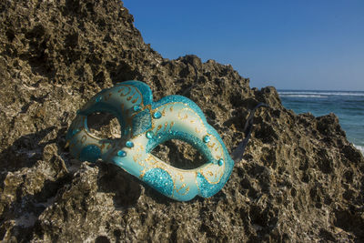 Close-up of rock on beach