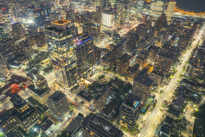 High angle view of buildings in city