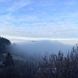 Scenic view of landscape against cloudy sky