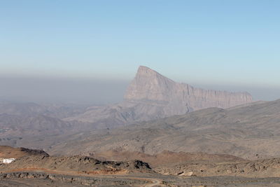 Scenic view of mountain against clear sky