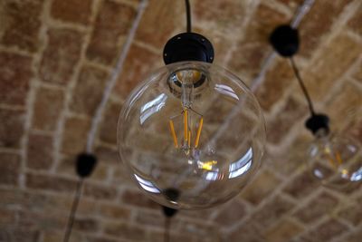 Low angle view of light bulb