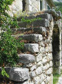 View of stone steps