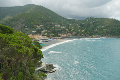 Landscape of ligurian sea in bonassola, la spezia, liguria, italy.