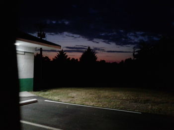 Silhouette of road at night