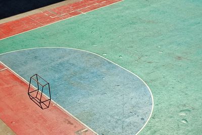 High angle view of  football field