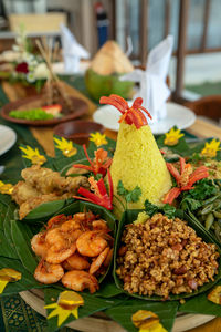 Close-up of food on table