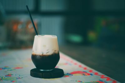 Close-up of drink on table