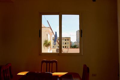 Close-up of window at home