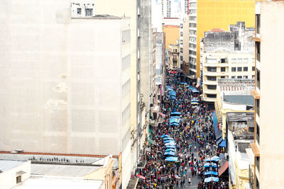 Crowd of people in city