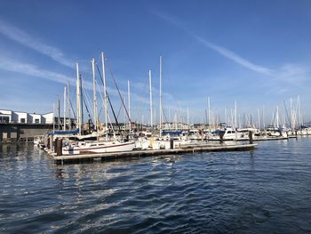 Sailboats in marina
