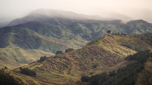 High angle view of landscape against sky