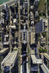 Aerial view of modern buildings in city