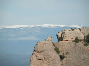 Scenic view of rocky mountains against sky