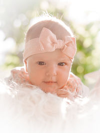 Close-up portrait of cute baby