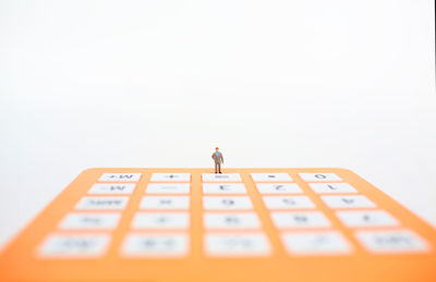 Close-up of toy blocks on white background