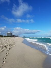 Scenic view of beach against sky