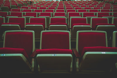 Full frame shot of empty chairs