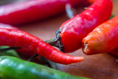 Close-up of red chili peppers