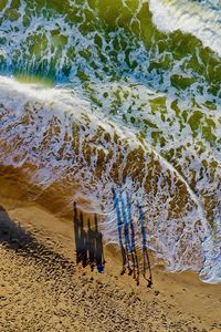 High angle view of people on beach