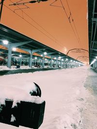 Snow covered built structure in winter