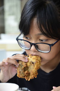 Close-up of hand holding food