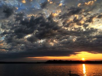 Scenic view of sunset over sea