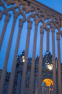 Low angle view of illuminated building