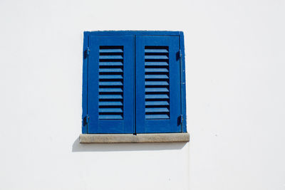 Close-up of blue blinds