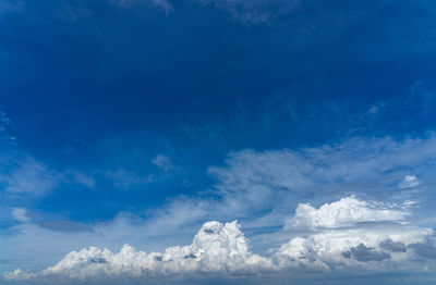 Low angle view of clouds in blue sky