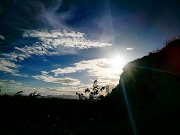 Scenic view of silhouette landscape against sky during sunset