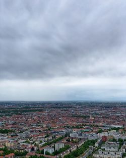 High angle view of townscape against sky