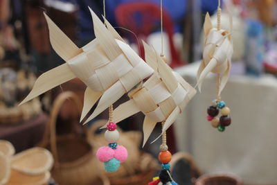 Close-up of decoration hanging from for sale