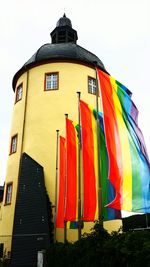 Low angle view of colorful building