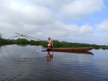 Fisherwoman in loktak