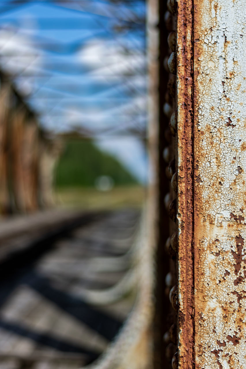 CLOSE-UP OF RAILROAD TRACKS