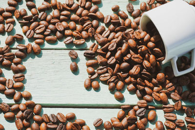 High angle view of coffee for sale at market stall