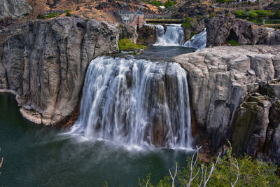 Scenic view of waterfall