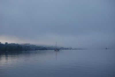 Scenic view of boats in sea