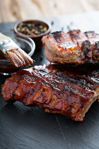 Close-up of food on table