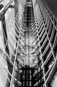 Low angle view of escalator in building