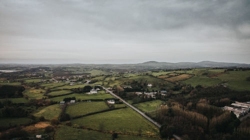 High angle view of landscape against sky