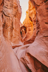 Narrow slot canyons in escalante, utah during summer roadtrip.