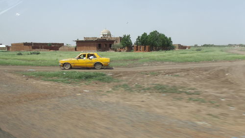 View of tractor on field