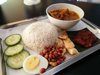 High angle view of vegetables in bowl