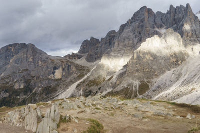 Panoramic view of mountains against sky
