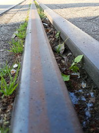 Surface level of railroad track